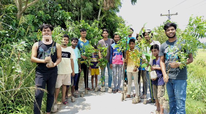 আলোর ধারা যুব সংঘের উদ্যোগে বৃক্ষরোপণ কর্মসূচি