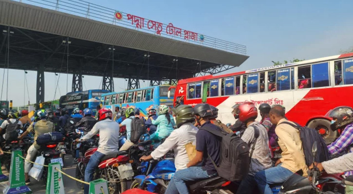 পদ্মা সেতুর মাওয়া প্রান্তে ছয় কিলোমিটার যানজট