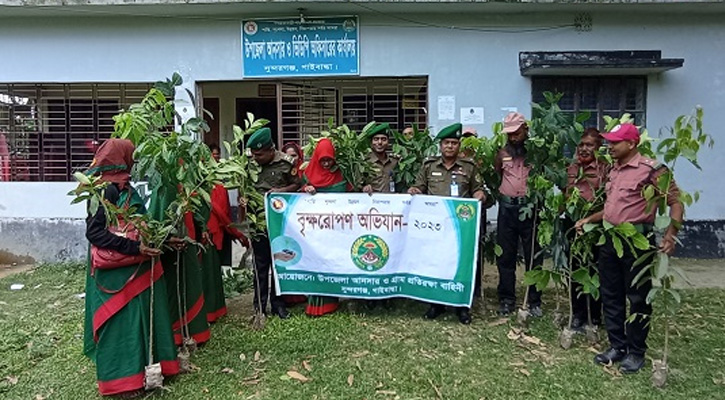 সুন্দরগঞ্জে আনসার ভিডিপি’র উদ্যোগে বৃক্ষরোপণ অভিযান