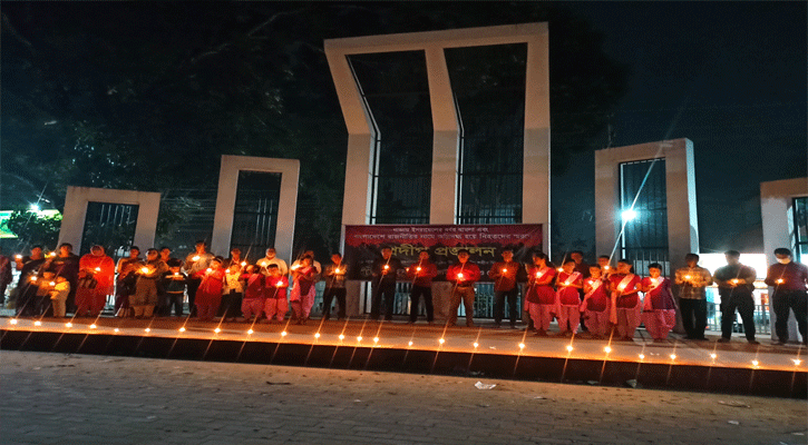 নিহতদের স্মরণে ঠাকুরগাঁওয়ে প্রদীপ প্রজ্বালন