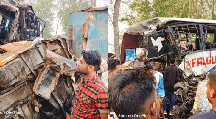 কাশিয়ানীতে বাস-কাভার্ড ভ্যানের সংঘর্ষে নিহত ১, আহত ১৫