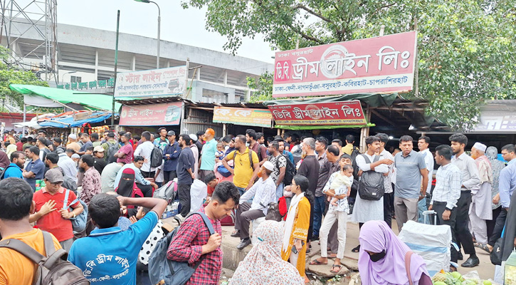 ঈদযাত্রা: সায়েদাবাদে যাত্রীর উপচেপড়া ভিড়, বাড়তি ভাড়া আদায়ের অভিযোগ