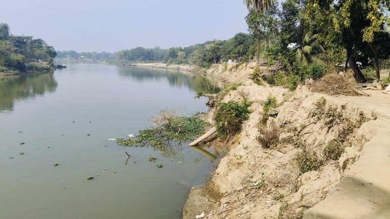 তিতাস উপজেলায় গোমতী নদীর ভাঙনে ঘরবাড়ি হারিয়ে নিঃস্ব নদীতীরের মানুষ