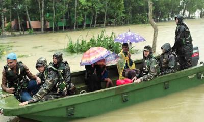 ভয়াবহ বন্যায় শেরপুরে নিহত ৪, উদ্ধার অভিযানে সেনাবাহিনী