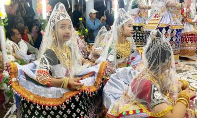 নাচগানের মধ্যদিয়ে শেষ হল কমলগঞ্জে মণিপুরীদের মহা রাসোৎসব