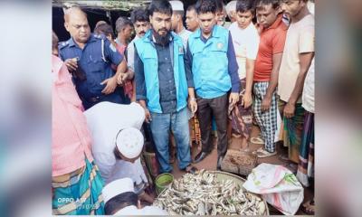 দেশীয় প্রজাতির পোনা মাছ রক্ষায় অভিযান