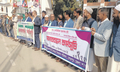 শেরপুরে আন্ত:ক্যাডার বৈষম্য পরিষদ নিরসন পরিষদের মানববন্ধন