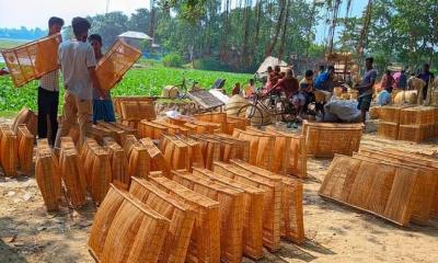 আত্রাইয়ের হাট-বাজারে প্রাচীনতম উপকরণ খলশানি বিক্রির ধুম