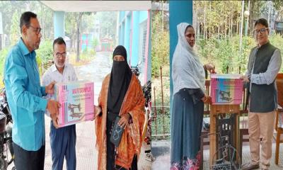 হাতে সেলাইমেশিন দিয়ে ছবি তুলে ফেরত নিল এলজিইডি!