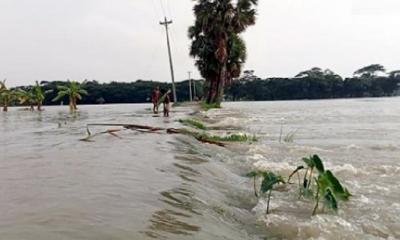 আখাউড়ায় কমতে শুরু করেছে বন্যার পানি