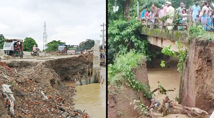 তীব্র স্রোতে সেতুতে ধস, আখাউড়া-কসবা সড়ক যোগাযোগ বন্ধ