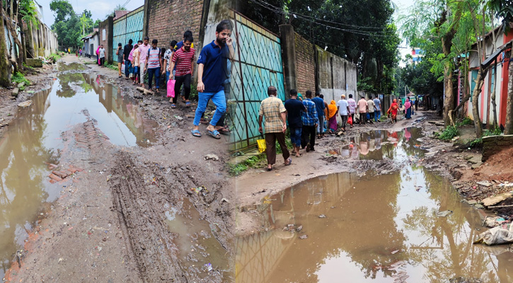 এক কিলোমিটার সড়কে দুর্ভোগ এক যুগের