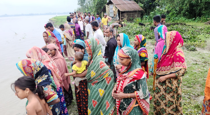 সুন্দরগঞ্জে তিস্তা নদীতে ভাঙন অব্যাহত