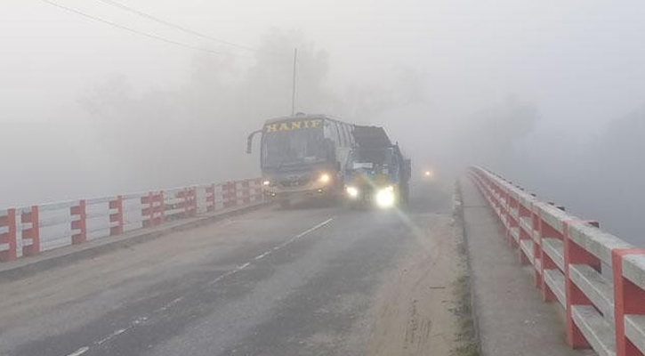 ঘন কুয়াশায় বাস ও ট্রাক মুখোমুখি সংঘর্ষ আহত ৩৫