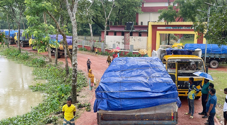 সিলেটে ভারতীয় চিনিবোঝাই ১৪টি ট্রাক আটক