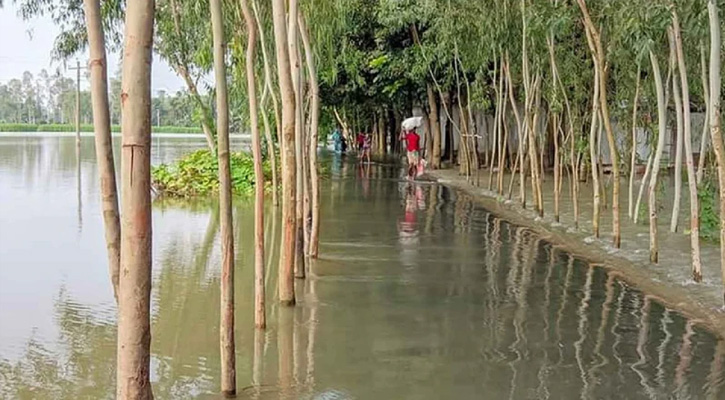 সিরাজগঞ্জে  যমুনার পানি বিপৎসীমার ৩৮ সেন্টিমিটার ওপরে