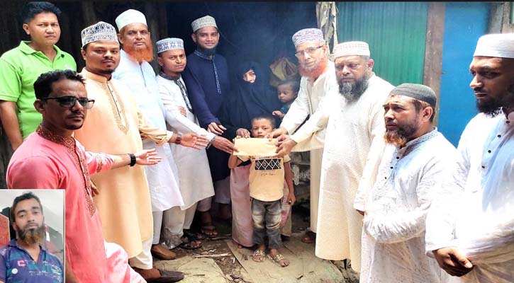 আগুনে পুড়ে যাওয়া সিএনজি চালকের পরিবারকে সহায়তা প্রদান